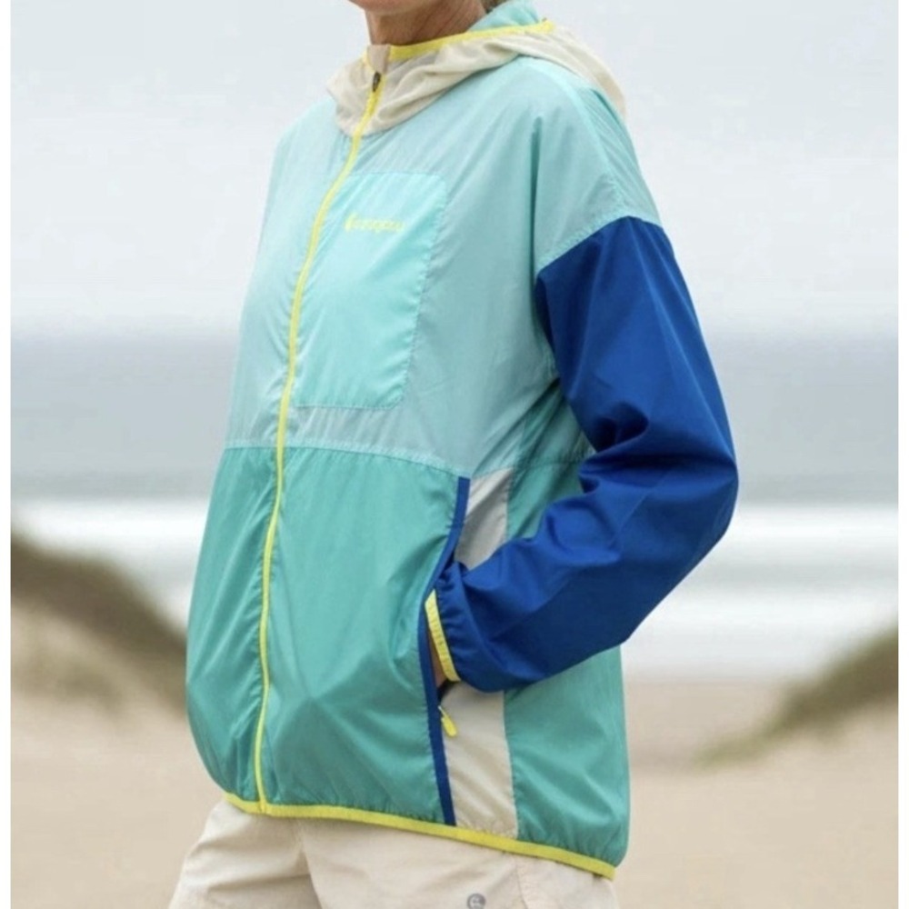 Cotopaxi Teca Technical Windbreaker Colorblock Hood FullZip NWT XS Marks Granola